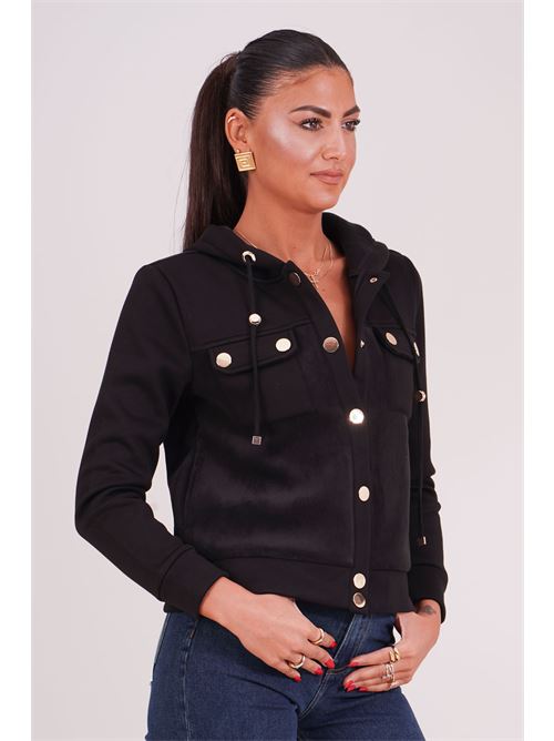 Felpa con cappuccio Luckylu Milano | FE06SPBLACK